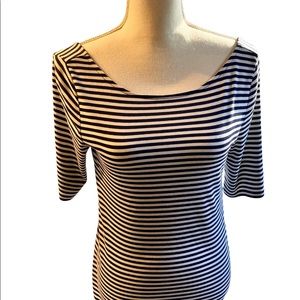 Old navy fitted navy blue and white striped top size small/petite